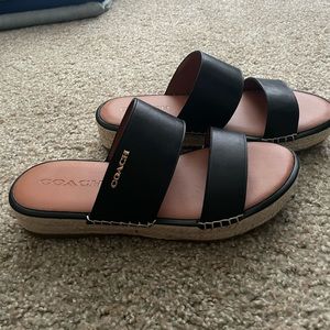 Coach Black Platform Sandals